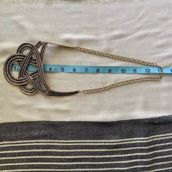 Aldo Knotted Rope Pattern Statement Bib Necklace - Picture 6 of 6